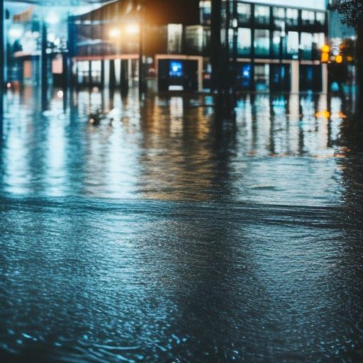 Flooded Town in Professional Quality Photo