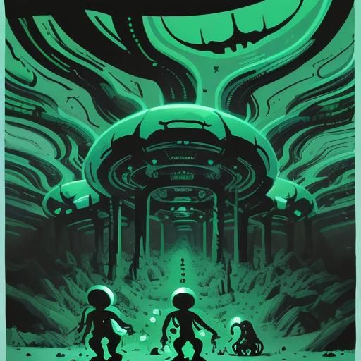 Sci-Fi Bug Catacombs: Surreal Gouache Painting