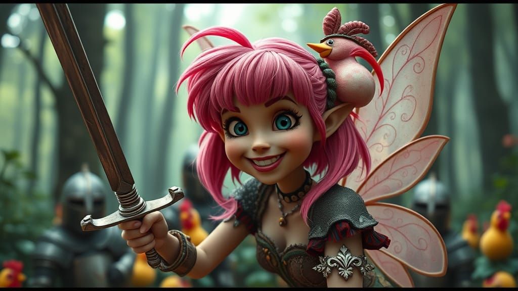 Mischievous Pixie Prank in a Whimsical Forest
