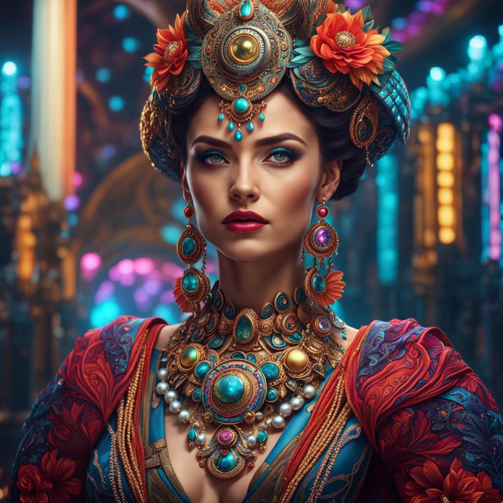 Colorful, Detailed Portrait of Woman in Unreal Engine 5