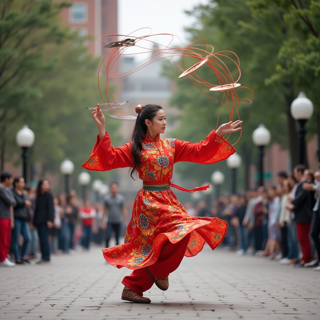 Chinese Yoyo Artist Performs Mesmerizing Diabolo Act on Amer...