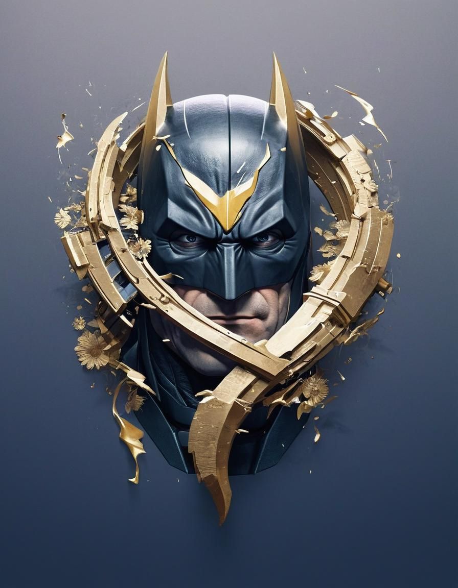 Stylized Digital Rendering of Bruce Wayne