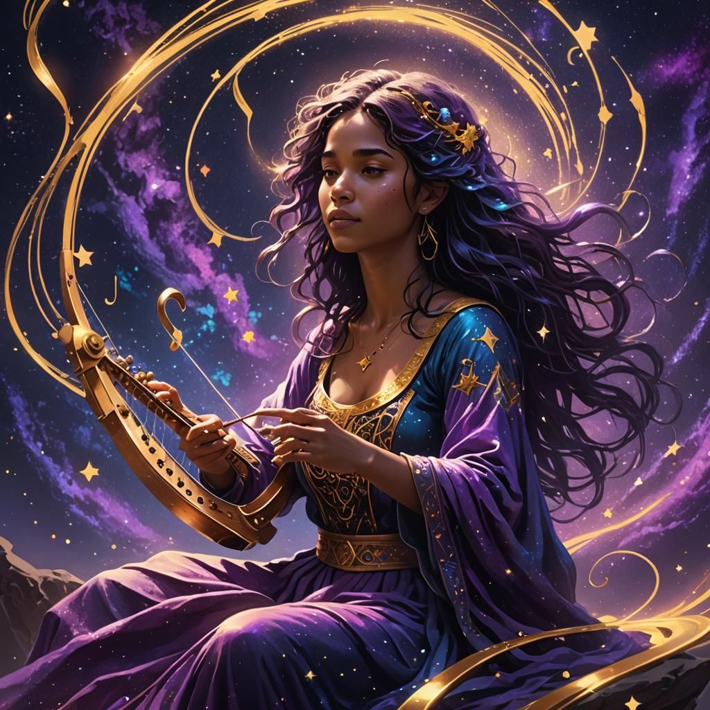 Cosmic Symphony: Celestial Musician Creates Ethereal Music