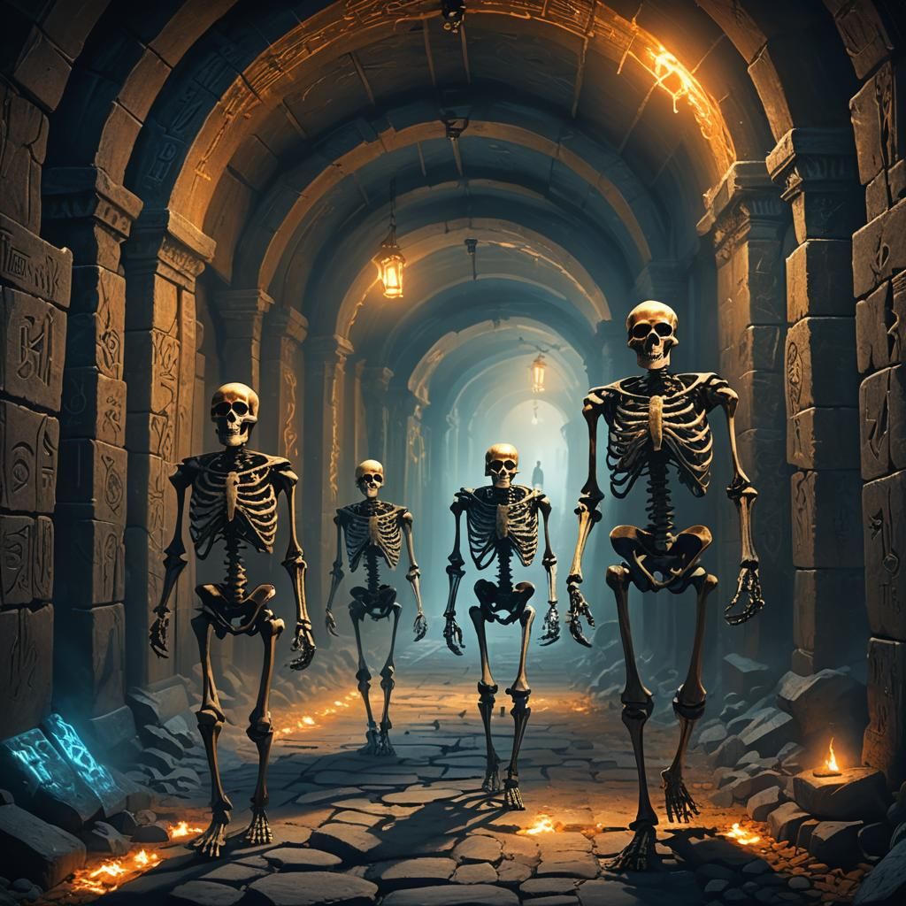 Mystical Skeleton Tunnel in Fantasy Concept Art