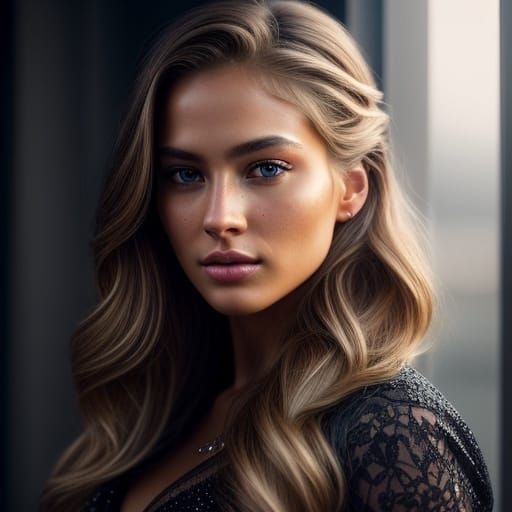 Hyper-Realistic Portrait of a Gorgeous Dirty-Blonde Goddess
