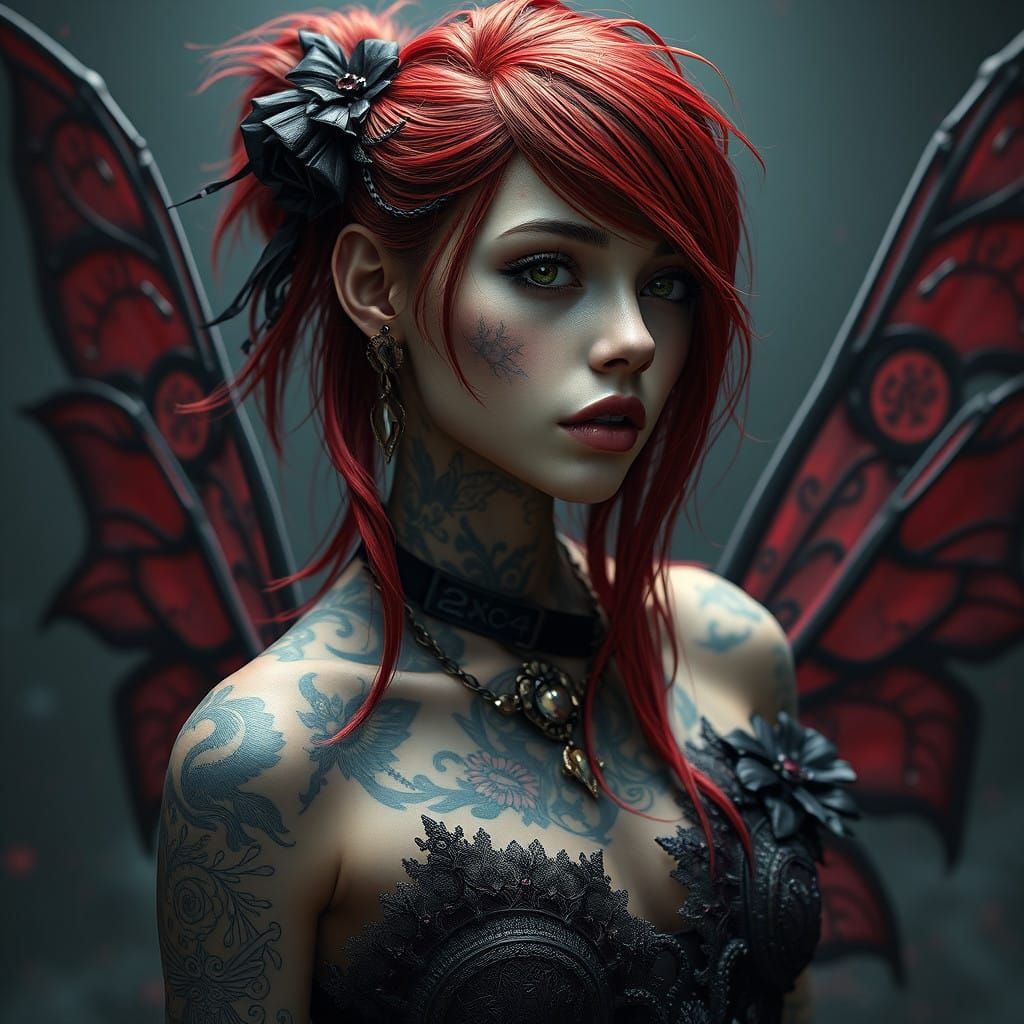 Ethereal Fairy Goth Princess in Rich Ombré Hues