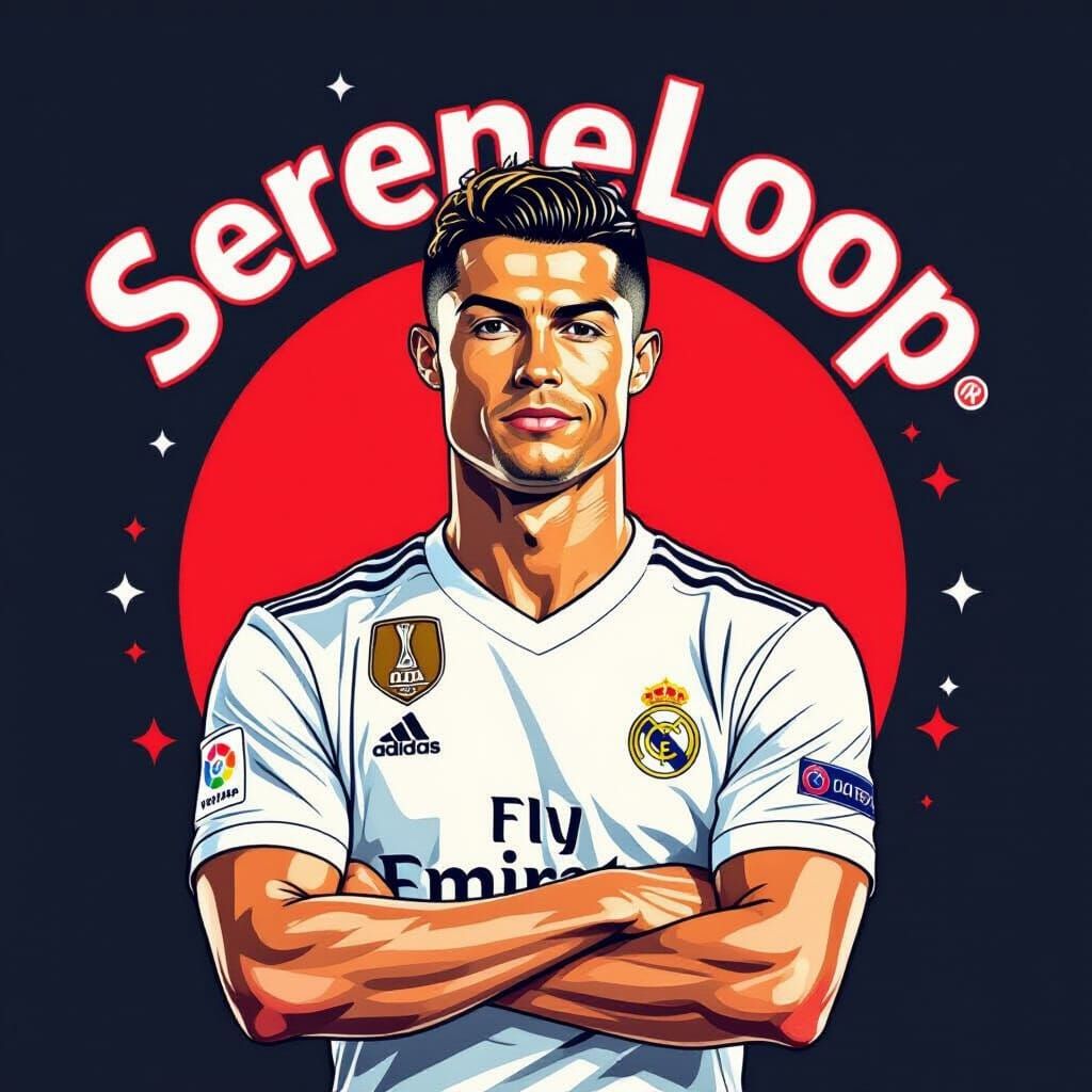 Cristiano Ronaldo Cartoon Logo in Digital Art Style