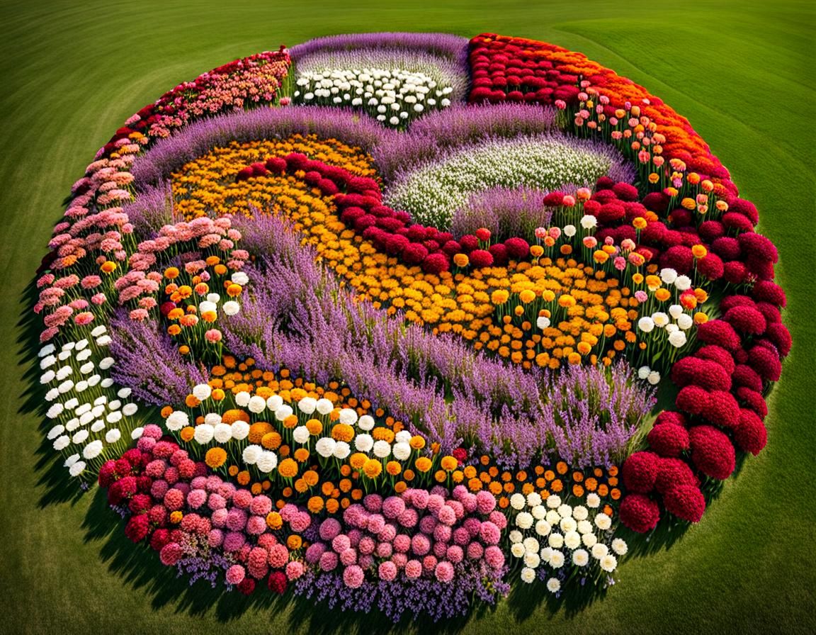 Orchestral Flower Field: A Stunning Aerial View