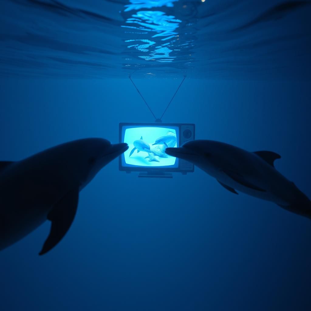 Television Among Dolphins: Surreal Photography