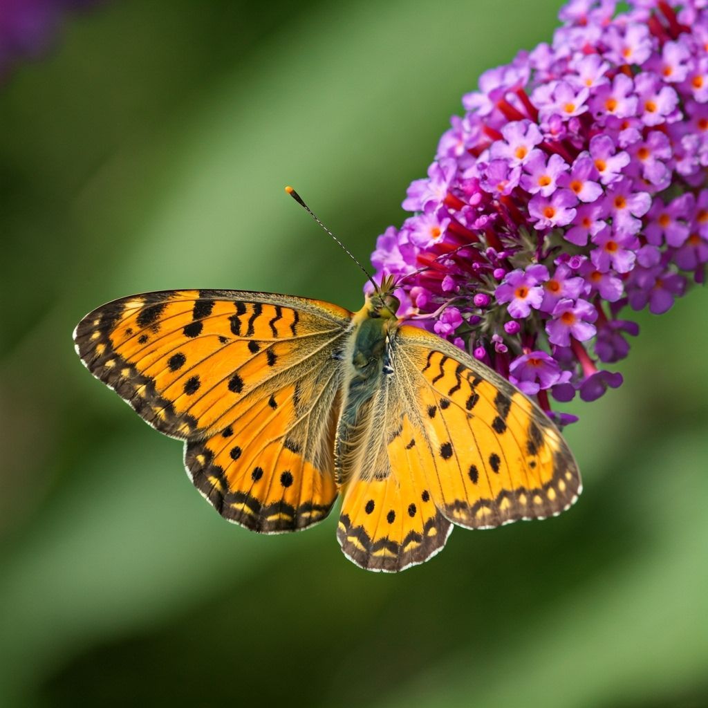 Orange Tip Butterfly on Purple Buddleia Flower