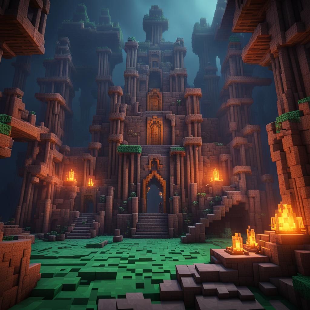 Detailed Minecraft Dungeon Concept Art