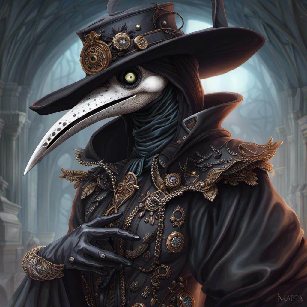 Anime Plague Doctor in Detailed Matte Painting