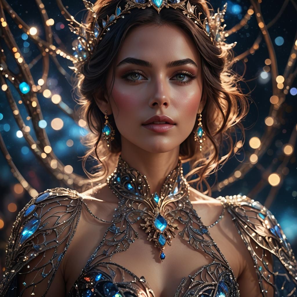 Woman in Glass Dress, Fantasy Digital Art