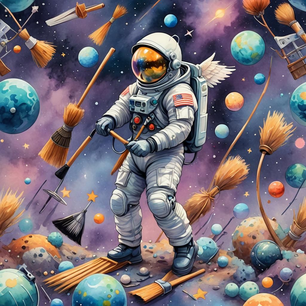 Angels Collect Space Junk: Magical Realist Concept Art