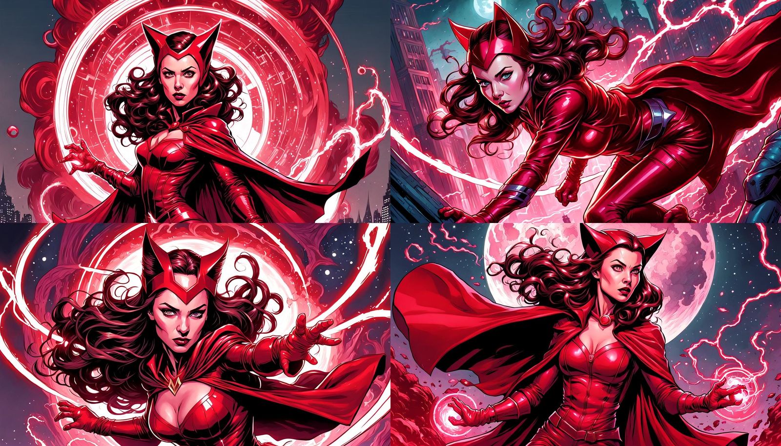 Kitten as Scarlet Witch in Comic Book Art