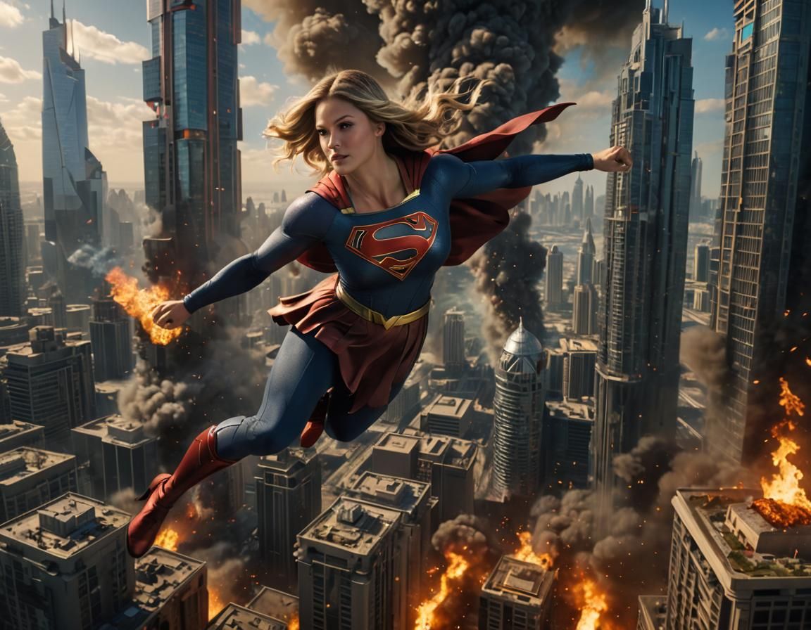 Melissa Benoist as Supergirl deals with a little problem in ...