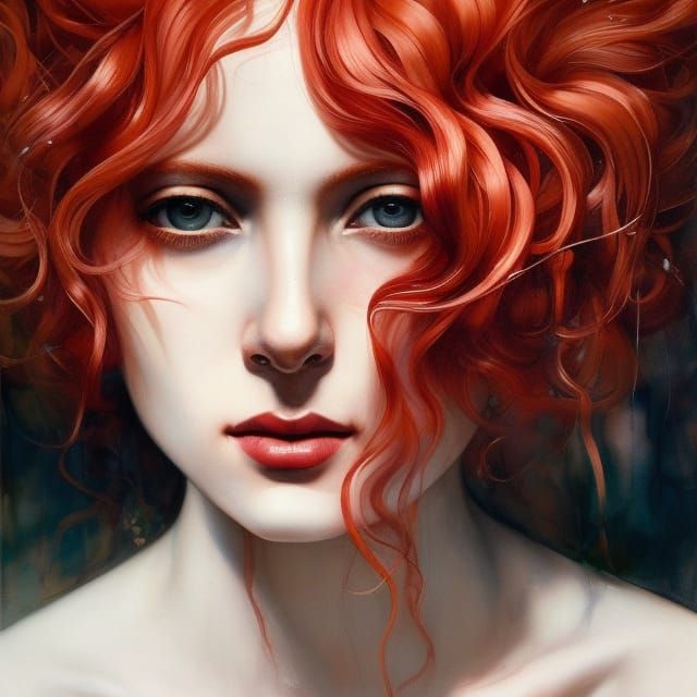 Davinciesque redhead woman