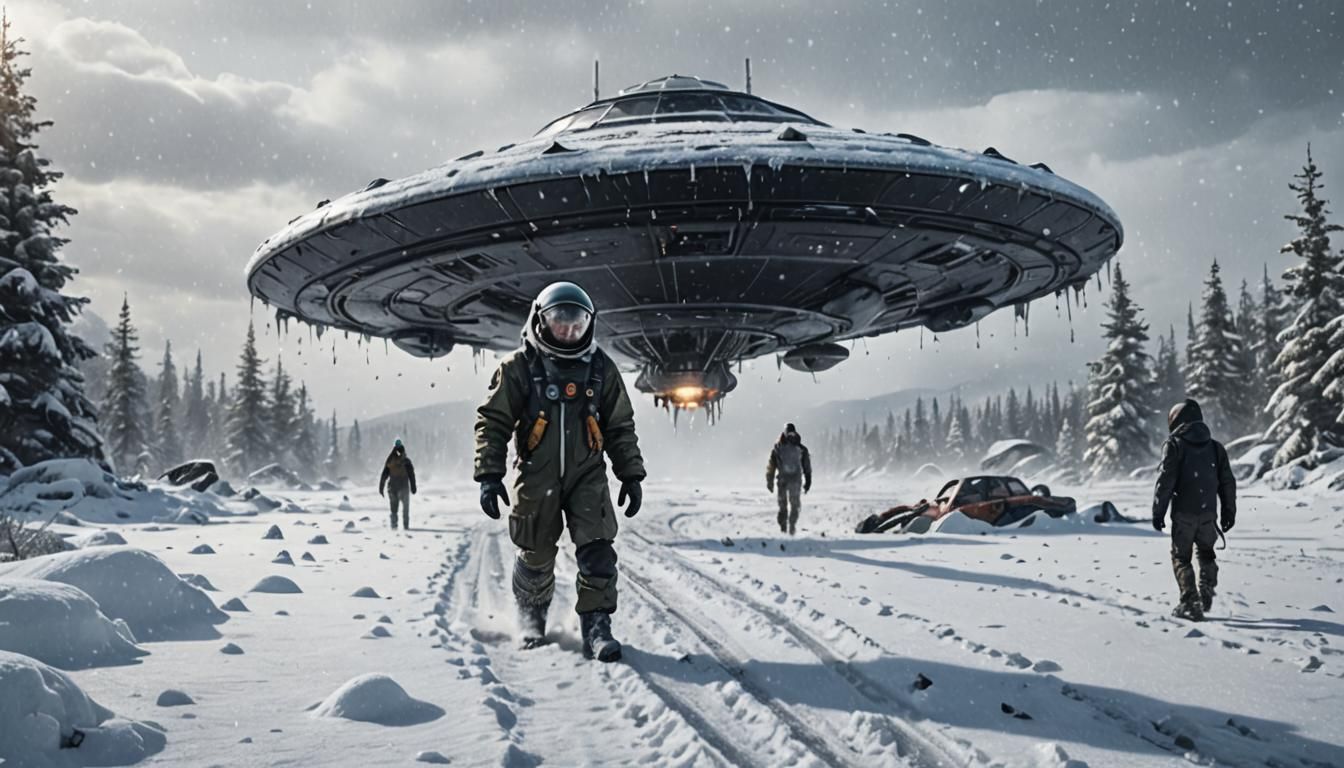 Arctic Explorer and Alien Encounter