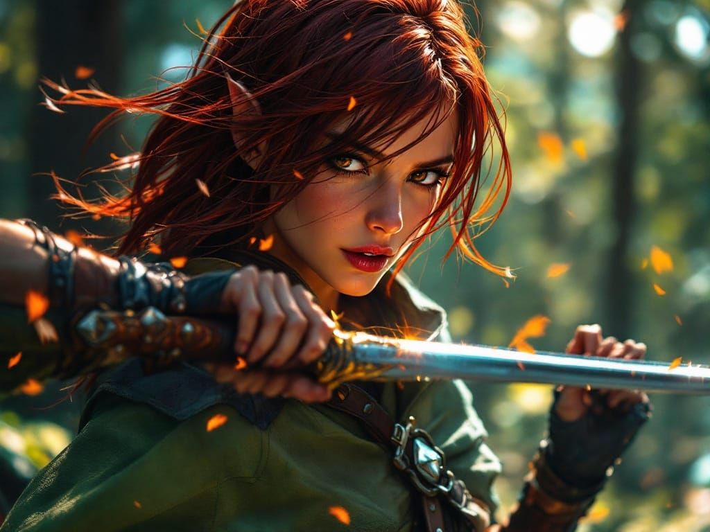 Elven Warrior Concept Art in Dark Fantasy Style