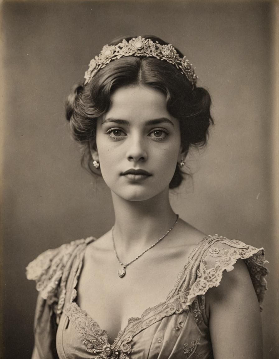 Vintage Portrait of Imaginary French Actress