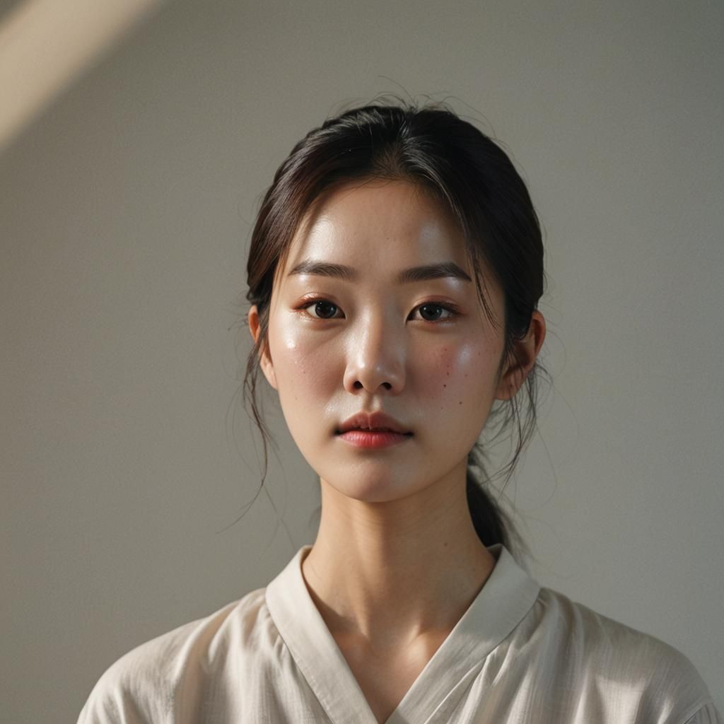 Korean Girl's Tired Skin in Drama Aesthetic