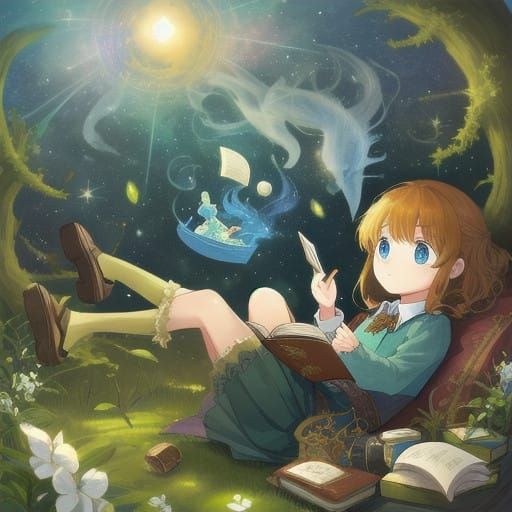 Little Girl Embarks on Magical Adventure with Characters fro...