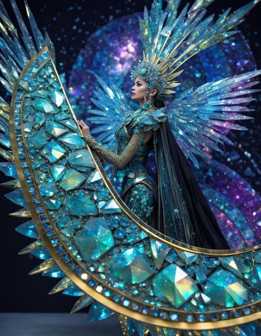 Opalescent Crystallization: Sci-fi Fashion in Mosaic