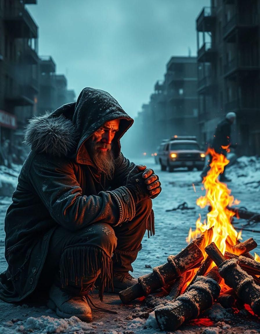 Surviving the End in a Frozen Winter Landscape