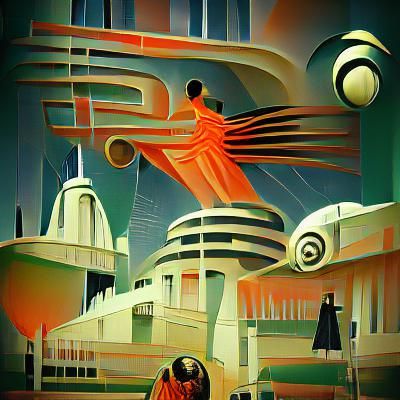 Science Fiction Art Deco Illustration