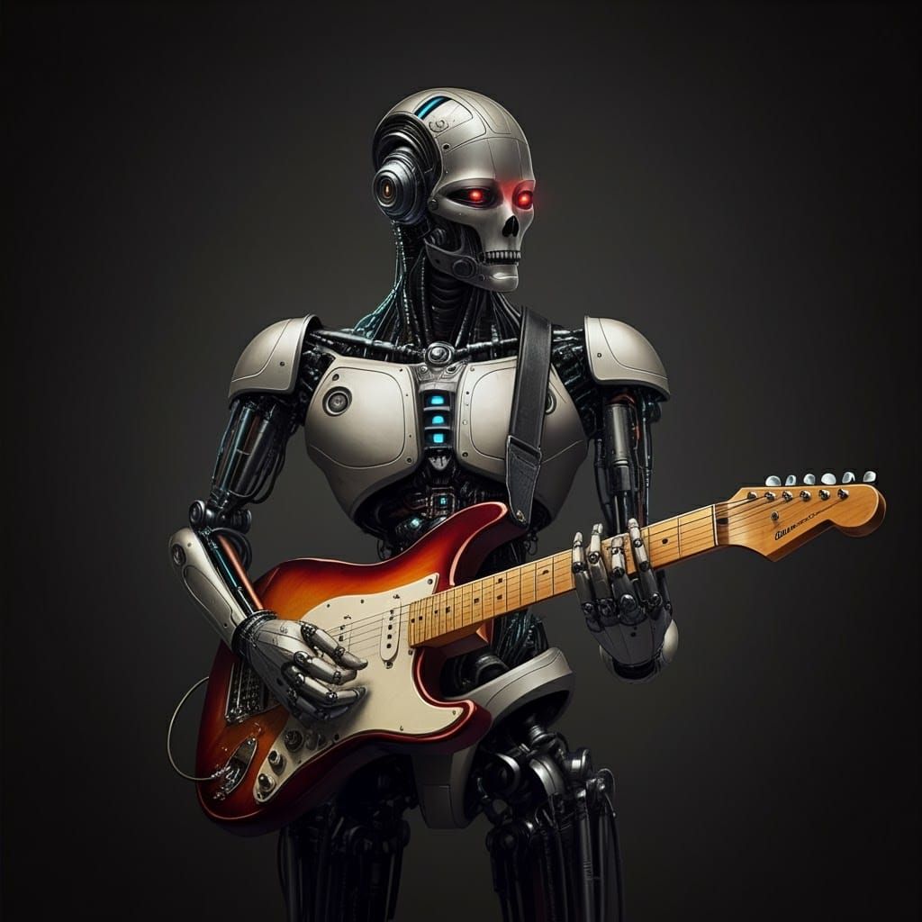 Cyborg Guitarist: A Fusion of Music and Machine