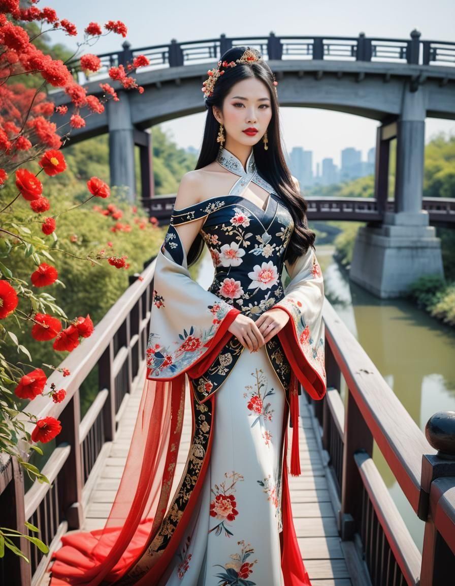 Elegant Chinese Empress Portrait in Hyperdetailed Style