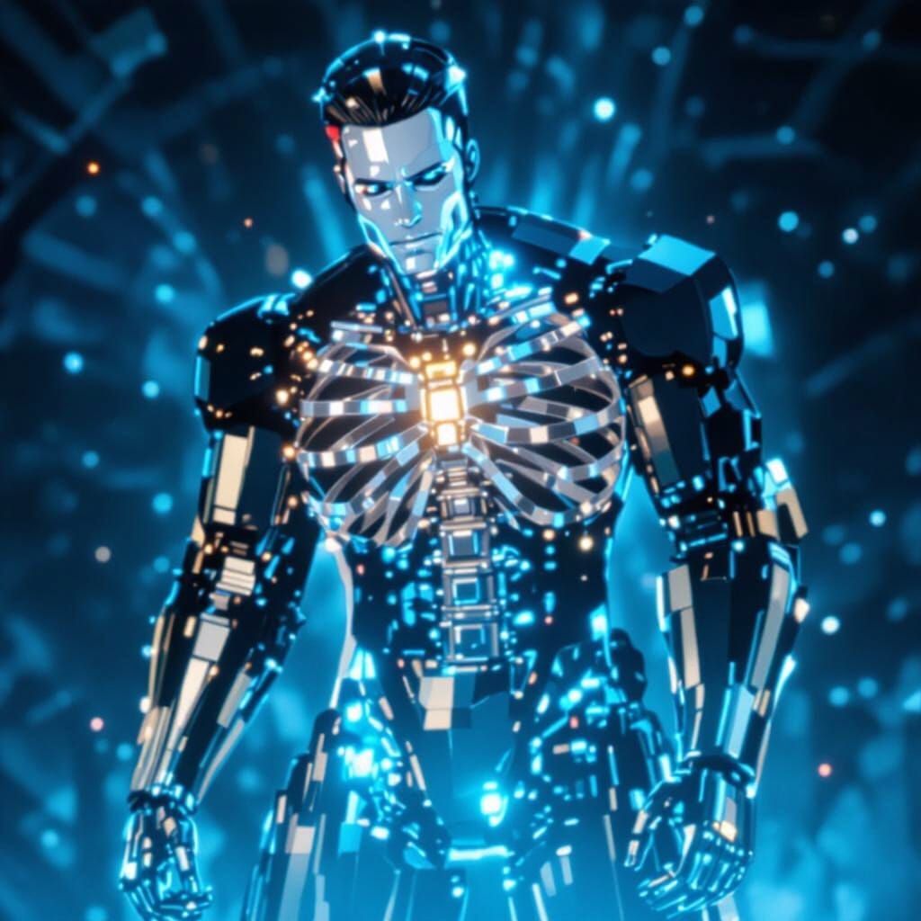 Metallic Surfaces Reflecting Hyper-Realistic Lighting