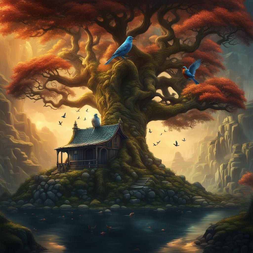 Fantastical Matte Painting of Nature Scene in Unreal Engine