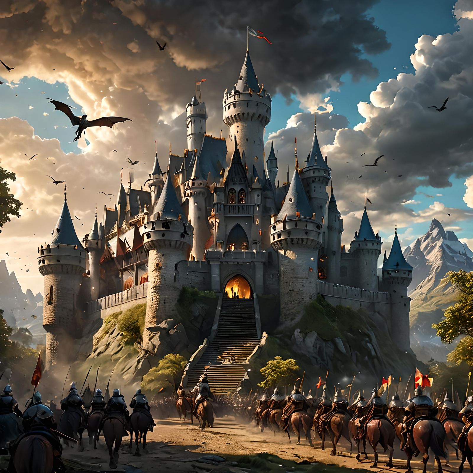 Medieval Castle Under Siege by Dragons, Concept Art