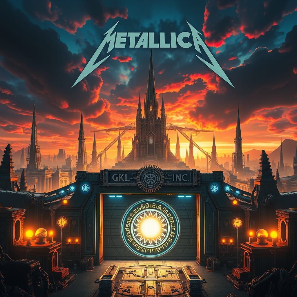 Futuristic Industrial Metropolis Inspired by Metallica Album