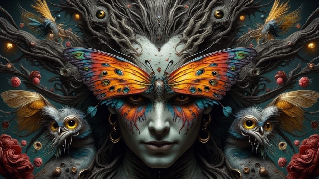 Surreal Portrait of Human-Faced Creatures