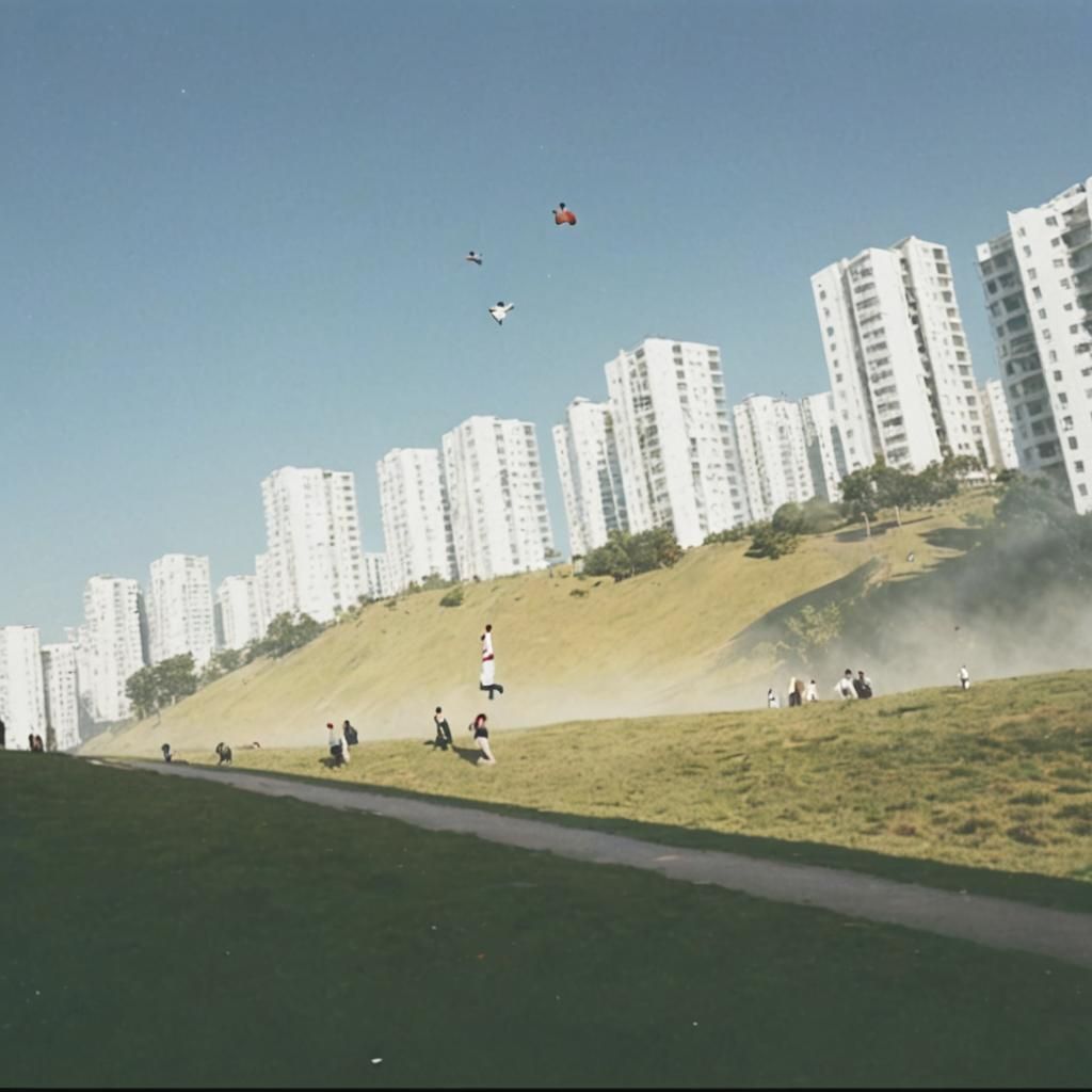 People Levitating in a Dreamlike Liminal Space