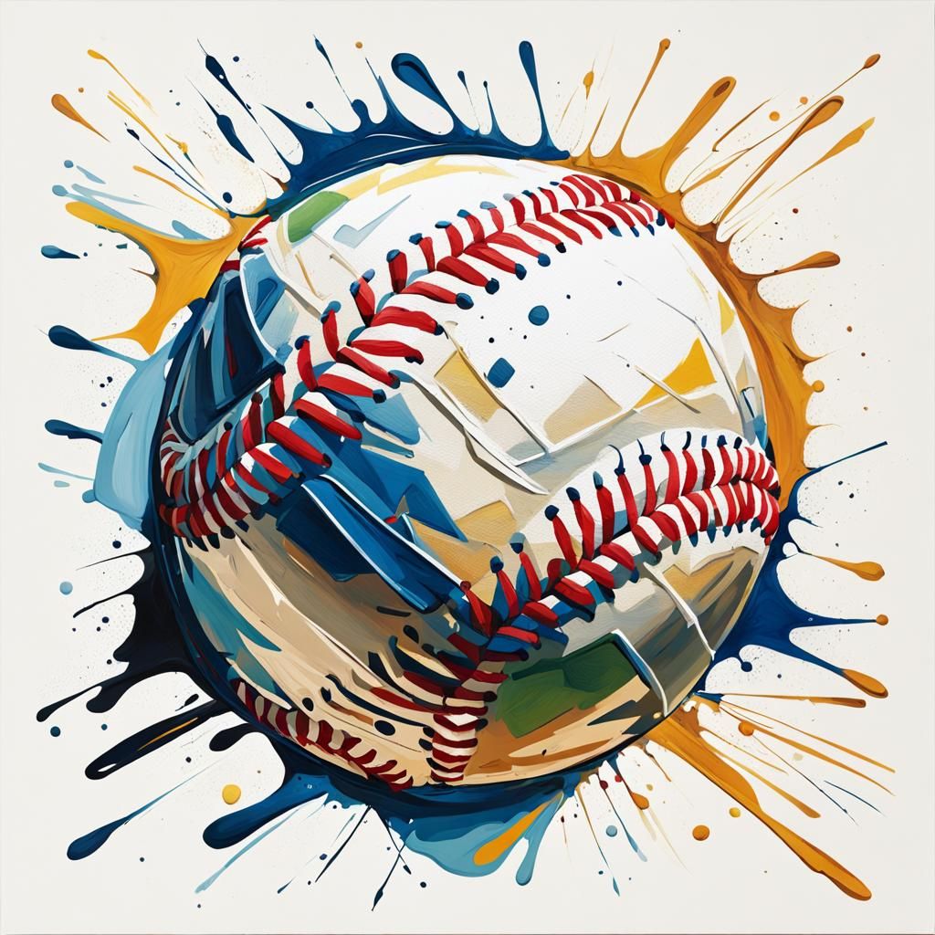 Baseball Catch: Hyperrealistic Action Painting