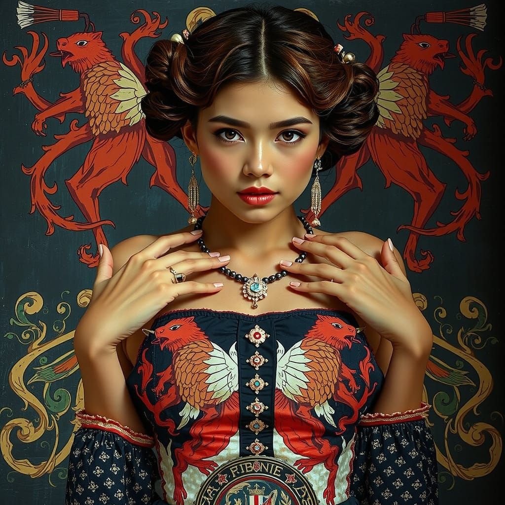 Abstract Swirling Red Forms