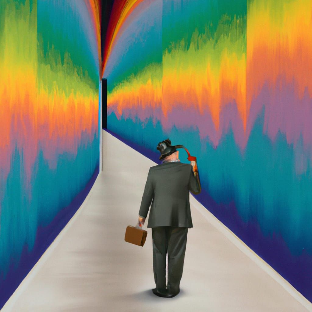 Surrealist Rainbow Alley Scene as Dreamscape