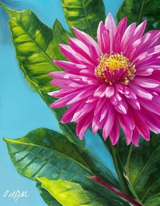 a painting of a flower