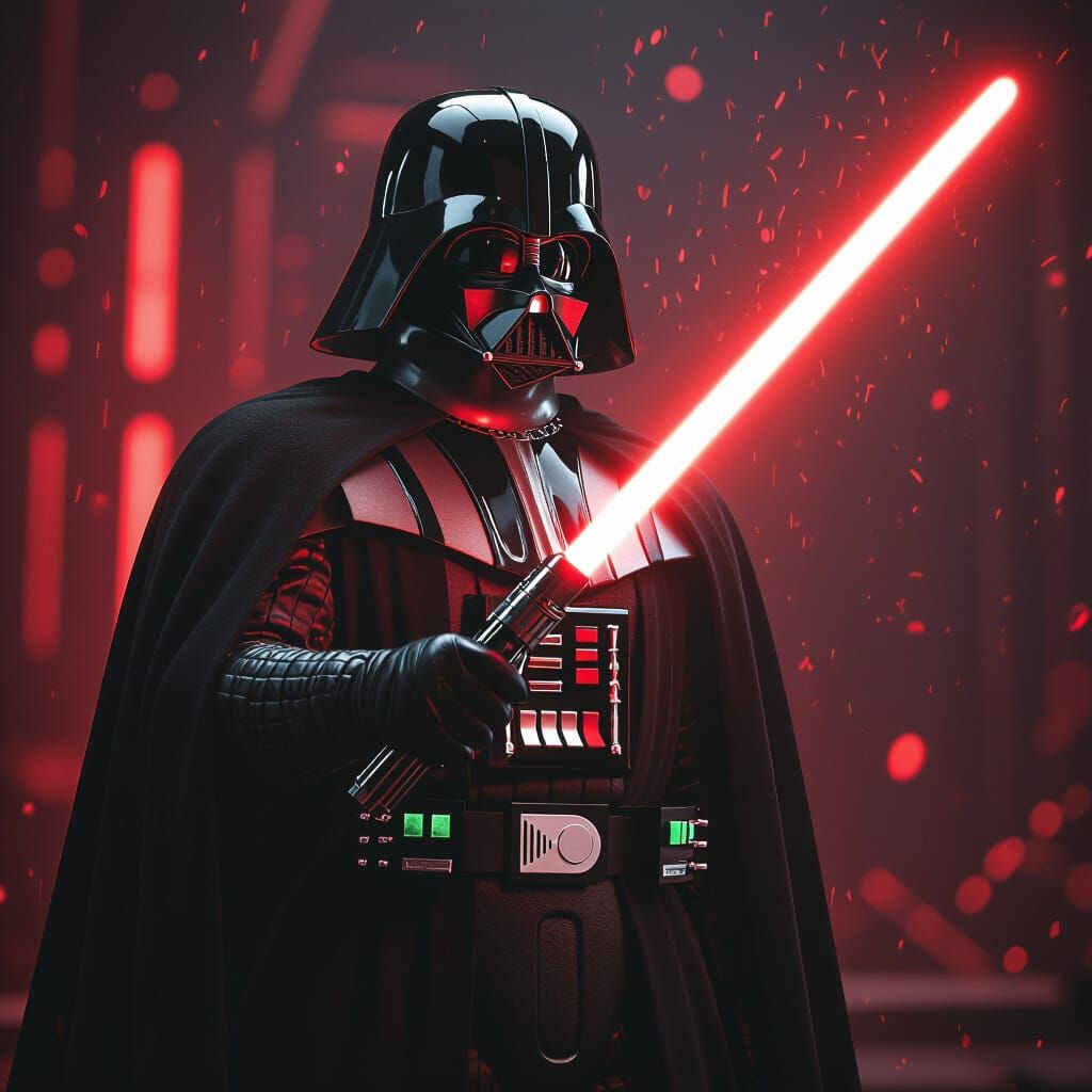 Menacing Darth Vader in Cinematic Style