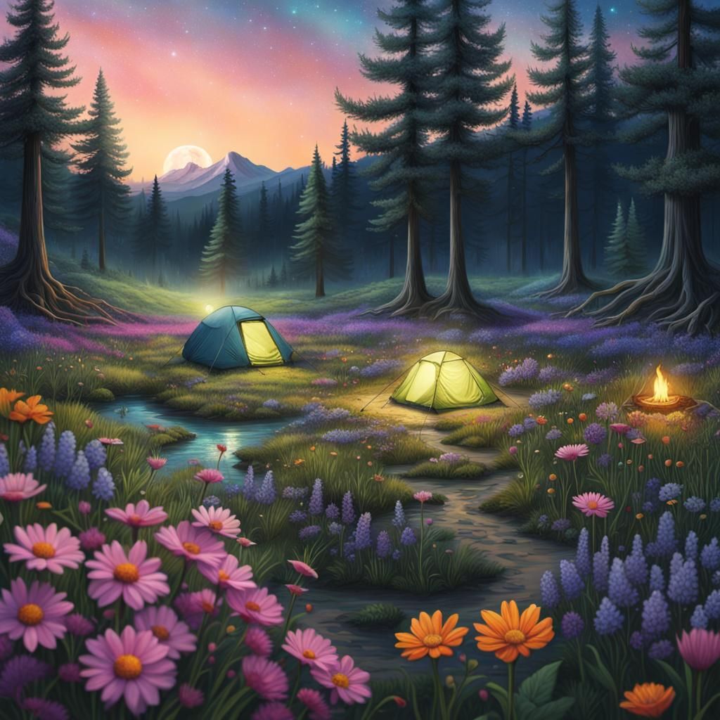 Romantic Campsite Under Astral Sky by Amaringo