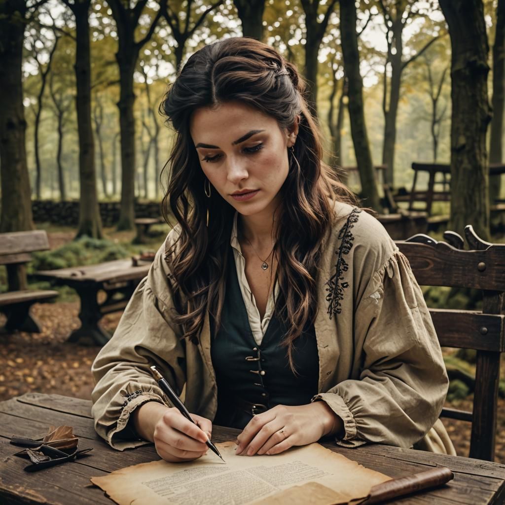 Woman writing a letter