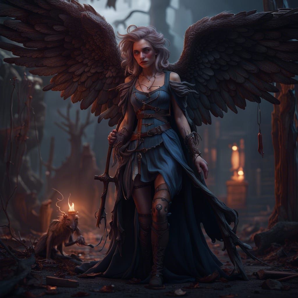 What do the angels think when they do not win heaven?  Their soiled wings or their defiled wings?