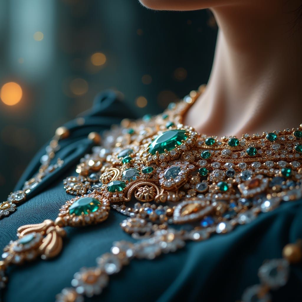 Luxurious Jewelry Close-up in Elegant Atmosphere
