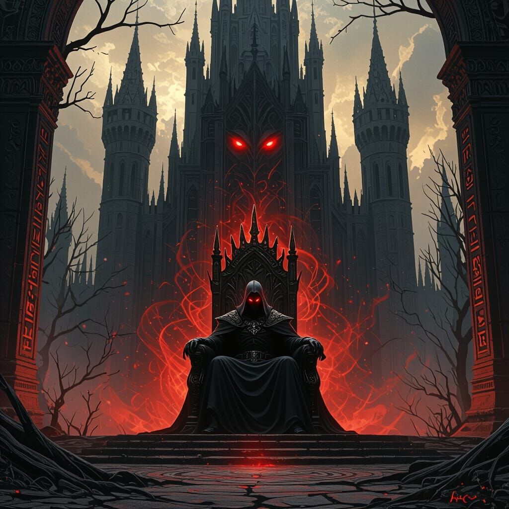 Shadow King in Burnt Forest, Digital Painting