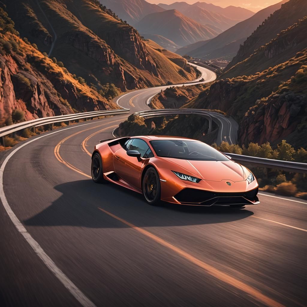 Lamborghini Huracan Races Down Mountain Road