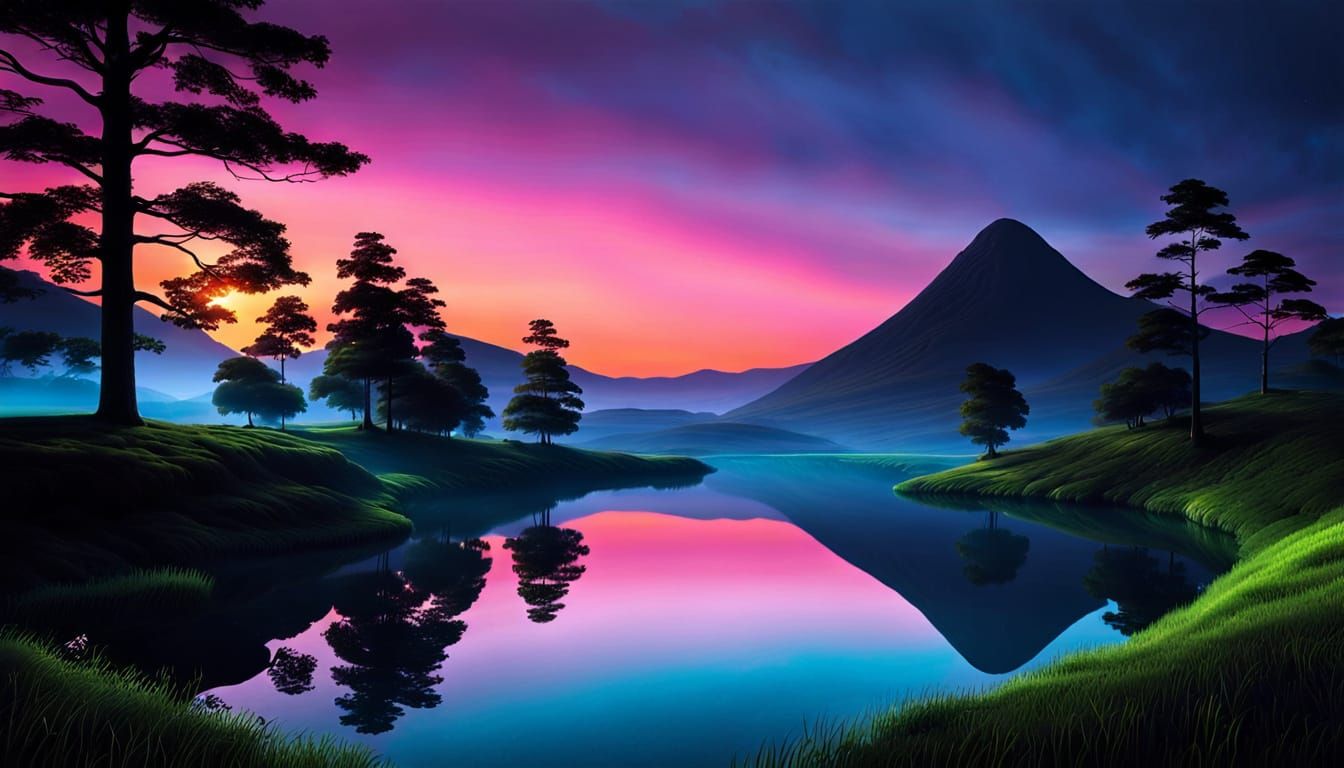 Glowing Aesthetic Landscape Art