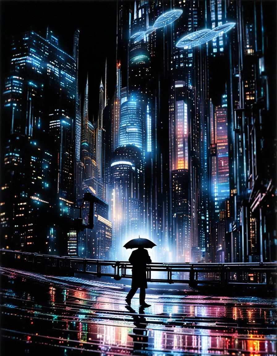 Cyberpunk Aircraft in Motion Blur